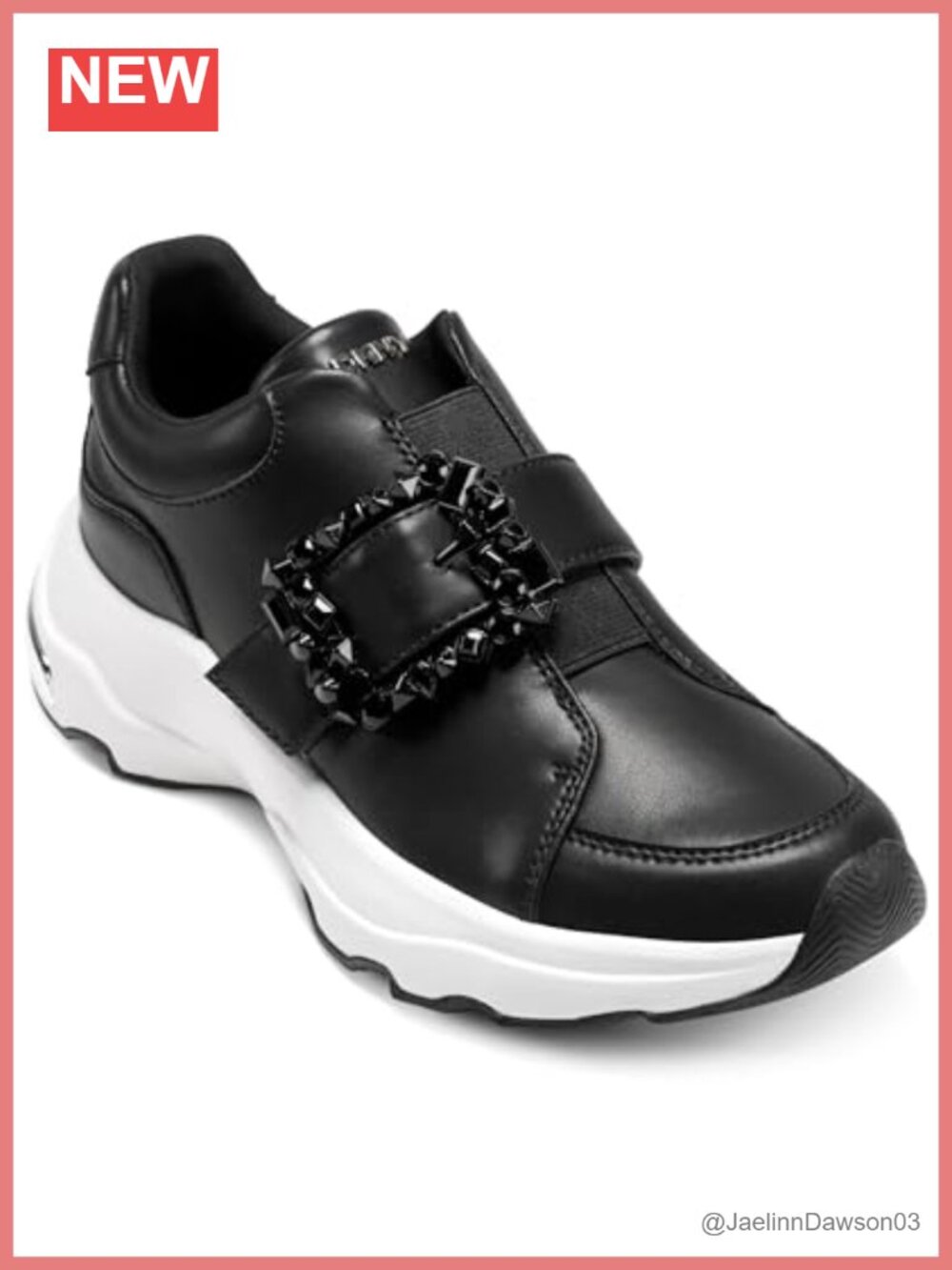 DKNY Jendaya Slip On Fashion Sneaker with Embellishment Belt